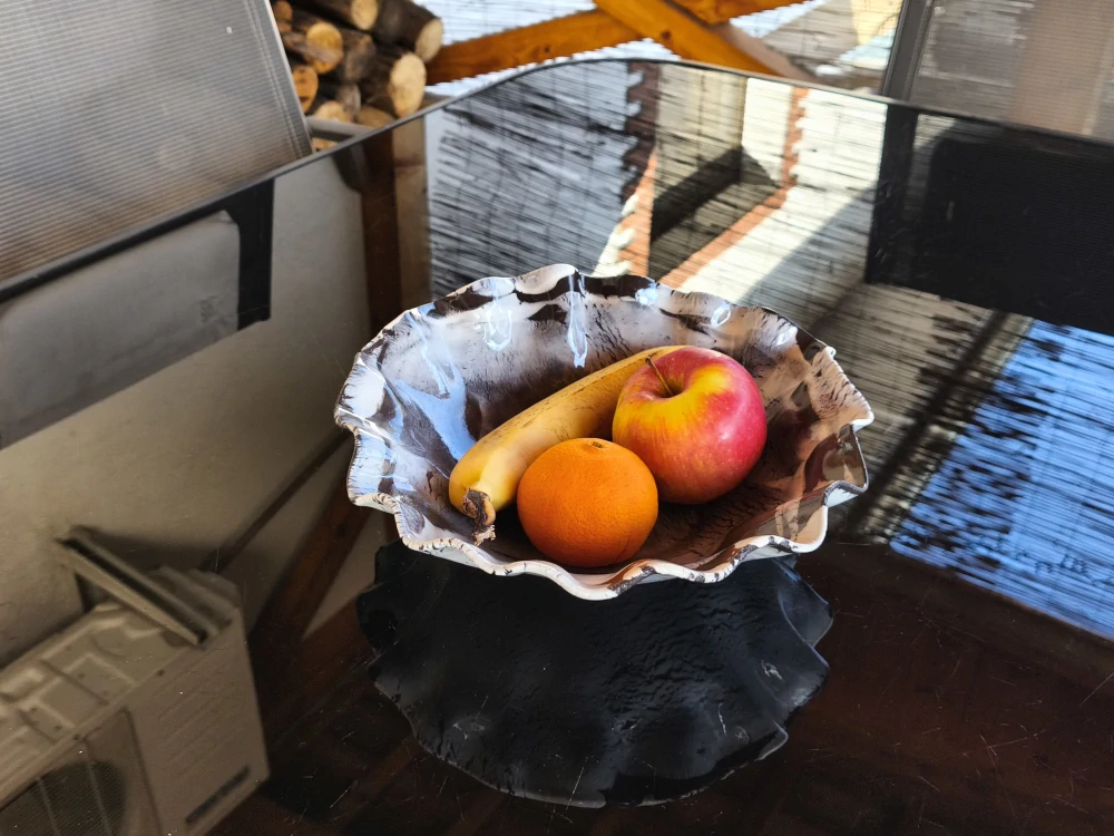 Exkluzívna autorská porcelánovo-kameninová misa – svetový unikát v organickej forme - Priemer 27 cm | Výška 9 cm